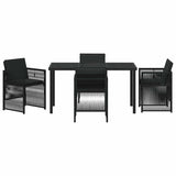 Garden Dining Set 5 pcs Black Powder-Coated Steel 3380650