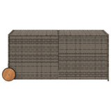 Garden Storage Box with Wheels Grey 283L Poly Rattan 365318