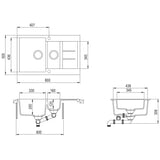Granite Kitchen Sink Double Basin Black 142950