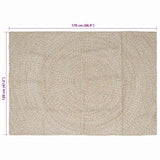 Area Rugs Natural and White 120 x 170 cm Jute 42010604