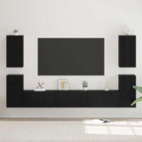 TV Cabinet Set Wall-mounted Black Oak Engineered Wood 3393124