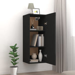 ZNTS Wall Cabinet Black 34.5x34x90 cm Engineered Wood 812430