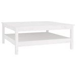 ZNTS Coffee Table White 100x100x40 cm Solid Wood Pine 814295