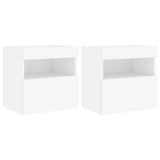 TV Wall Cabinets with LED Lights 2 pcs White 40x30x40 cm 837170