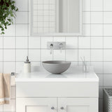 Bathroom Sink Ceramic Light Grey Round 146982