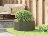Planter Olive Green 60 x 60 x 35 cm Steel 883741