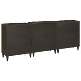 Sideboard 3 pcs Black and Gold 60 x 33 x 75 cm Solid Mango Wood 3310023