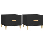 Coffee Tables 2 pcs Black 50x50x40 cm Engineered Wood 812711