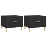 Coffee Tables 2 pcs Black 50x50x40 cm Engineered Wood 812711