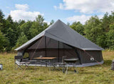 Tipi Tent Brown Grey 300 x 300 x 200 cm Polyester and Steel 42029027