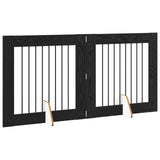 Dog Gate with Stands 2 pcs Black Oak 80 x 80 cm Engineered Wood 892073