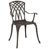 Garden Dining Set 5 pcs Bronze Aluminium 3334676