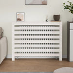 ZNTS Radiator Cover White 108.5x19x84 cm Solid Wood Pine 822597