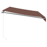 Manual Retractable Awning with LED Brown 350x250 cm 3215377