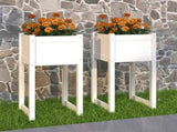 Planters 2 pcs White 40x40x81 cm Solid Wood Pine 822125