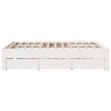 Bed Frame without Mattress with Drawers White 160x200 cm Solid Wood Pine 3308799
