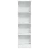 Bookcase High Gloss White 40x24x143 cm Engineered Wood 858304
