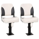 Foldable Boat Seat 2 Set Low Backrest 3284298