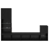 TV Wall Units with LED Strip Lights Black Oak Engineered Wood 3402949