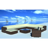 12 Piece Garden Lounge Set with Cushions Poly Rattan Brown 42091
