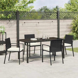 Garden Dining Set 5 pcs Black Powder-Coated Steel 3379250