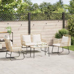 Garden Dining Set 3 pcs Brown and Cream Poly rattan, steel 42010355