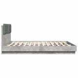 Bed Frame with LED without Mattress Concrete Grey 160x200 cm 3209999