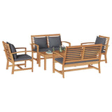 Garden Sofa Set Natural Solid teak wood 3356860
