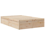 Bed Frame without Mattress 135x190 cm Double Solid Wood Pine 3282384