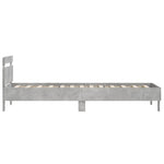 ZNTS Bed Frame with Headboard Concrete Grey 100x200 cm Engineered wood 838529