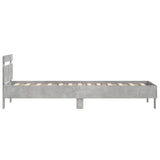 ZNTS Bed Frame with Headboard Concrete Grey 100x200 cm Engineered wood 838529