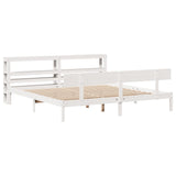 Bed Frame without Mattress White 200x200 cm Solid Wood Pine 3305809