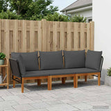 3 pcs Solid Acacia Wood & Rope Natural 3407745