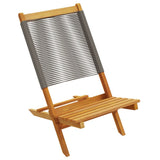 Folding Garden Chairs 8 pcs Grey Solid Wood Acacia 3214633