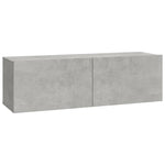 ZNTS 4 Piece TV Cabinet Set Concrete Grey Engineered Wood 3114633