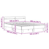 Bed Frame Old Wood 160 x 200 cm Engineered Wood 3417307
