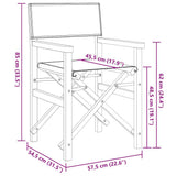 Folding Director's Chairs 2 pcs Blue Solid Wood Teak 4008514