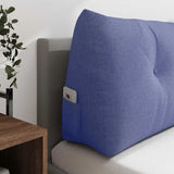 Back Pillow Jeans Blue 180 x 24 x 50 cm Fabric 42014571