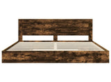 Storage Bed with Drawer Smoked Oak 180 x 200 cm Engineered Wood 3410227
