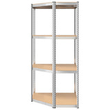 4-Layer Corner Shelf Silver Steel&Engineered Wood 152851
