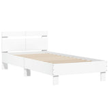 Bed Frame without Mattress with Headboard White 100x200 cm 838526