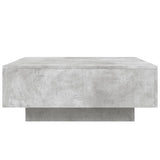 Coffee Table with LED Lights Concrete Grey 80x80x31 cm 836591