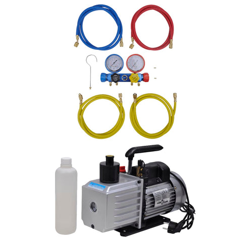 Vacuum Pump with 4-way Manifold Gauge Set for Air Conditioning 3100288