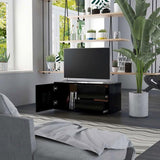 TV Cabinet Black 80x34x36 cm Engineered Wood 801851