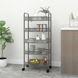 5-Tier Kitchen Trolley Grey 46x26x105 cm Iron 336330