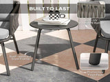 3-Piece Rattan Bistro Set, Garden Table and Chairs with 4 Cushions, Patio Rattan Conversation T3398P553416