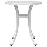 Garden Table White 48x53 cm Cast Aluminium 4002825
