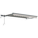 Manual Retractable Awning with LEDs Light Grey and White 3425703