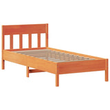 Bed Frame without Mattress Wax Brown 75x190 cm Small Single Solid Wood Pine 3323286