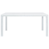 Garden Table White 150x90x72 cm Plastic Rattan Look 45604